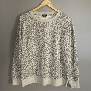 Splendid Leopard Pullover Sweatshirt 
